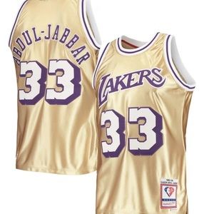 Kareem Abdul-Jabbar Los Angeles Lakers Mitchell & Ness 75th Anniversary 1983-84